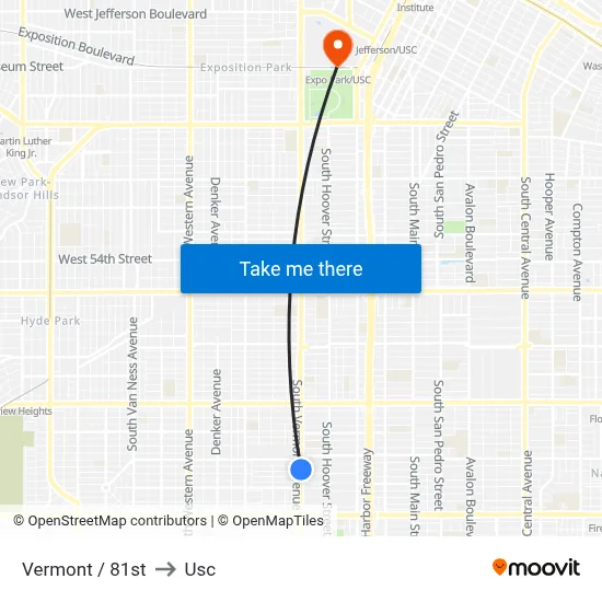 Vermont / 81st to Usc map