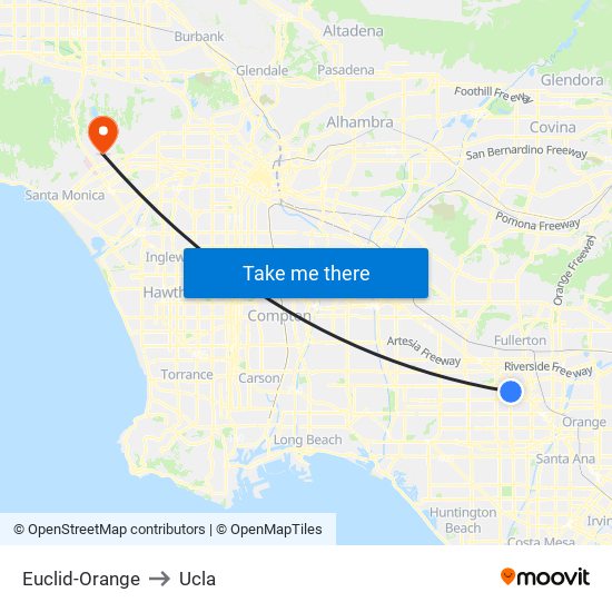 Euclid-Orange to Ucla map