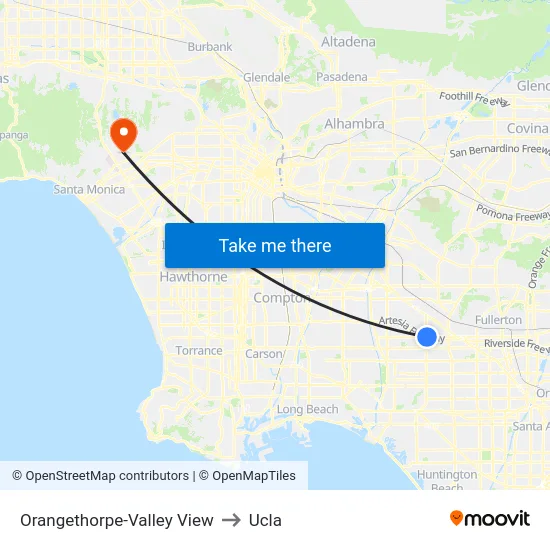 Orangethorpe-Valley View to Ucla map