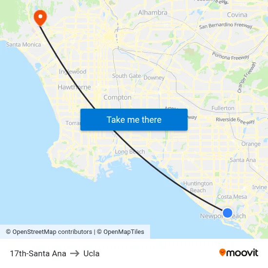 17th-Santa Ana to Ucla map