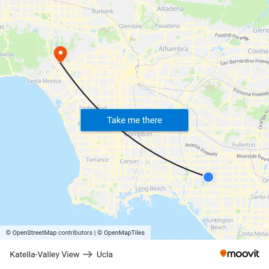 Katella-Valley View to Ucla map