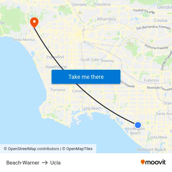 Beach-Warner to Ucla map