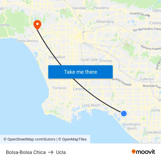 Bolsa-Bolsa Chica to Ucla map