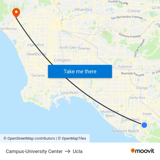 Campus-University Center to Ucla map