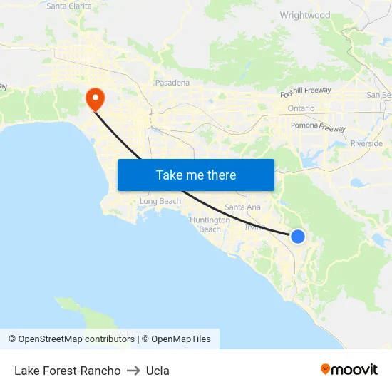 Lake Forest-Rancho to Ucla map