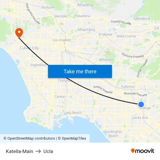 Katella-Main to Ucla map