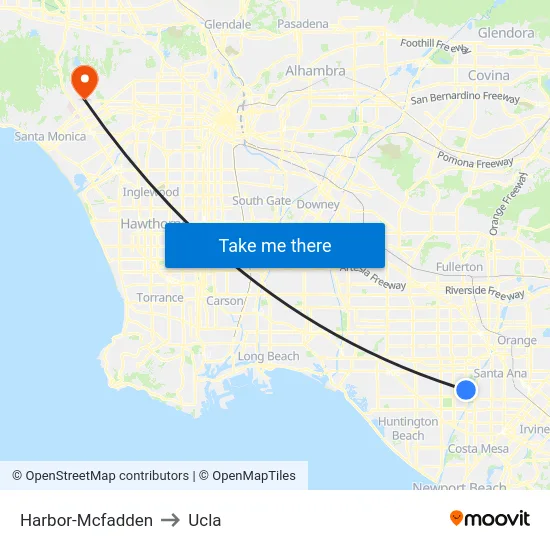 Harbor-Mcfadden to Ucla map