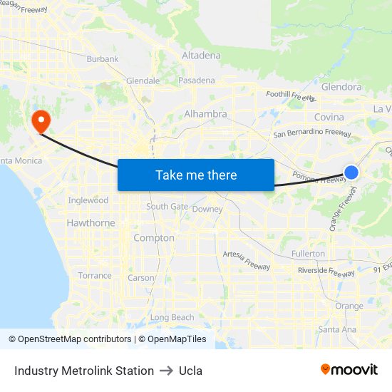 Industry Metrolink Station to Ucla map
