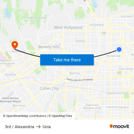 3rd / Alexandria to Ucla map