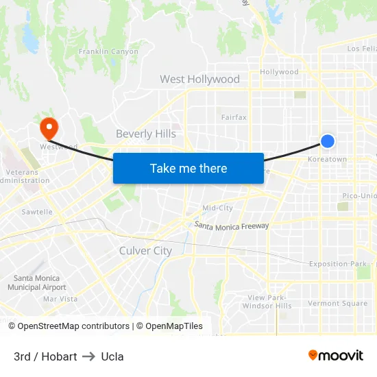 3rd / Hobart to Ucla map