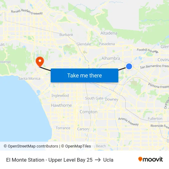 El Monte Station - Upper Level Bay 25 to Ucla map