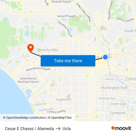 Cesar E Chavez / Alameda to Ucla map