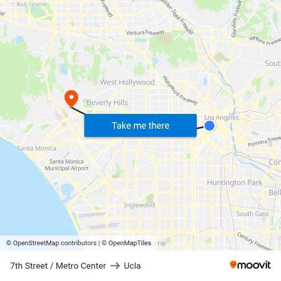 7th Street / Metro Center to Ucla map
