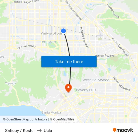 Saticoy / Kester to Ucla map