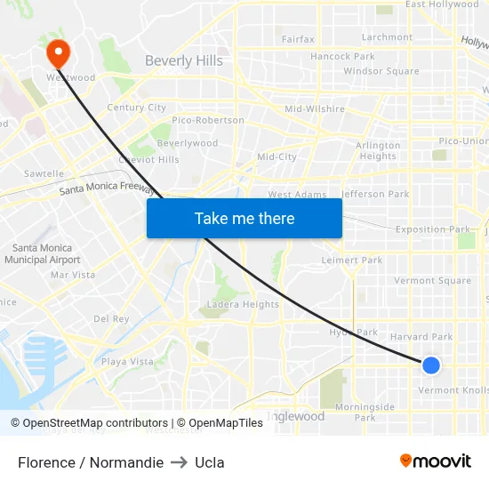 Florence / Normandie to Ucla map