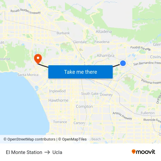 El Monte Station to Ucla map