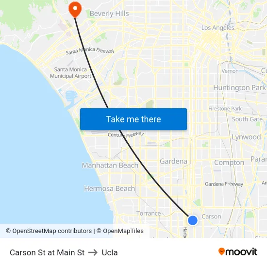 Carson St at Main St to Ucla map