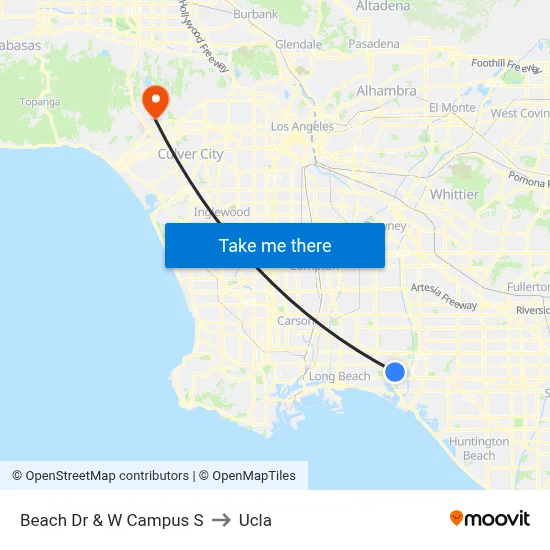Beach Dr & W Campus S to Ucla map