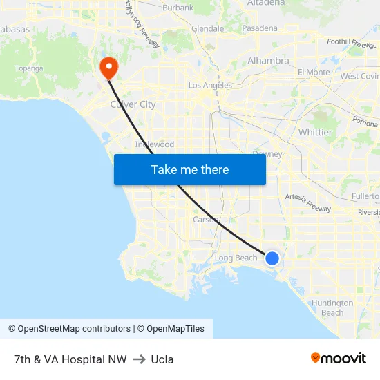 7th & VA Hospital NW to Ucla map