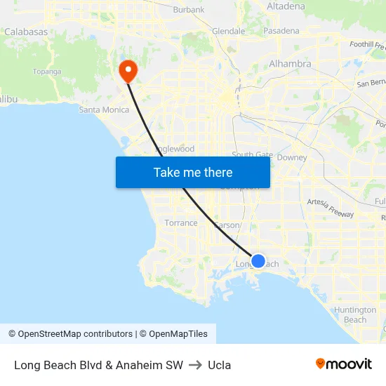 Long Beach Blvd & Anaheim SW to Ucla map