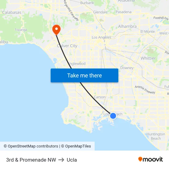 3rd & Promenade NW to Ucla map