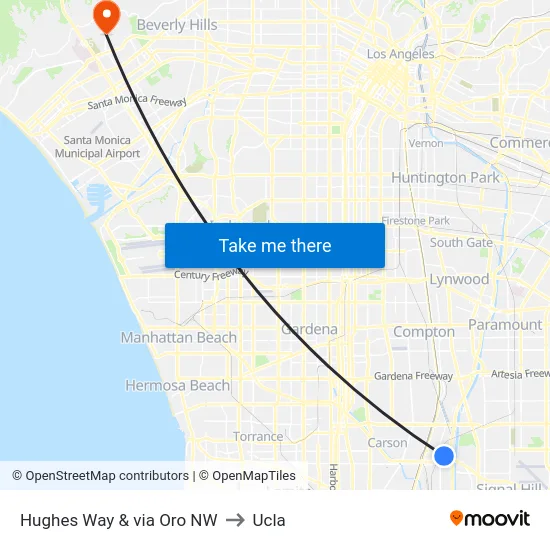Hughes Way & via Oro NW to Ucla map