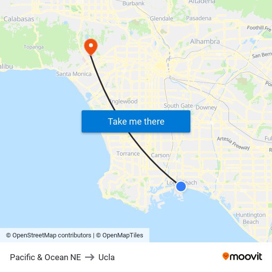 Pacific & Ocean NE to Ucla map