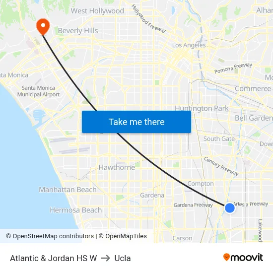Atlantic & Jordan HS W to Ucla map