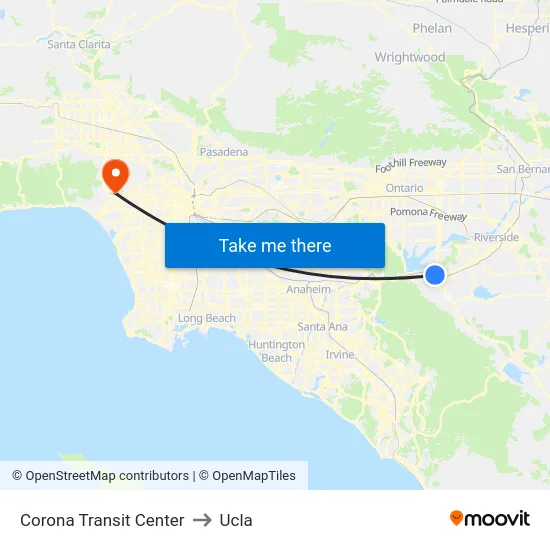 Corona Transit Center to Ucla map