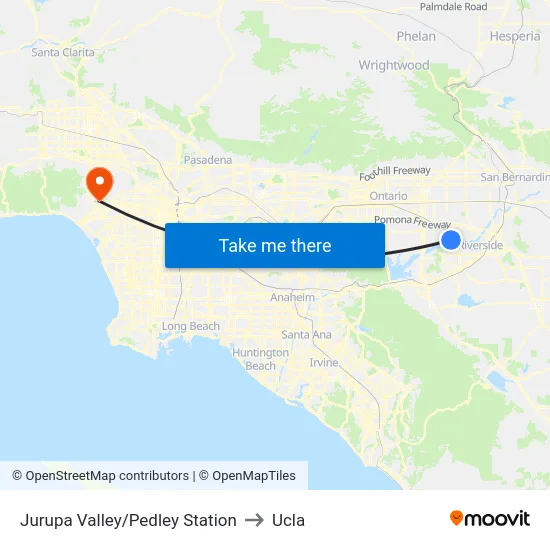 Jurupa Valley/Pedley Station to Ucla map
