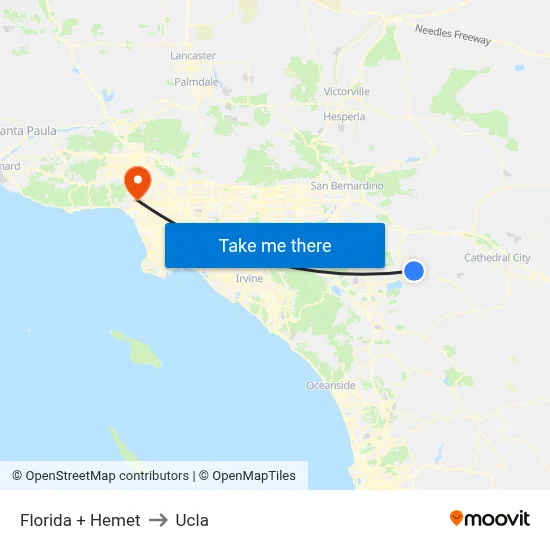 Florida + Hemet to Ucla map