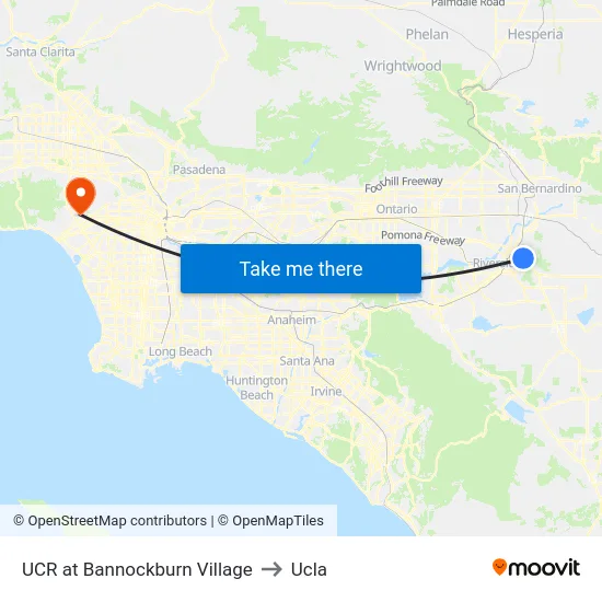 UCR at Bannockburn Village to Ucla map