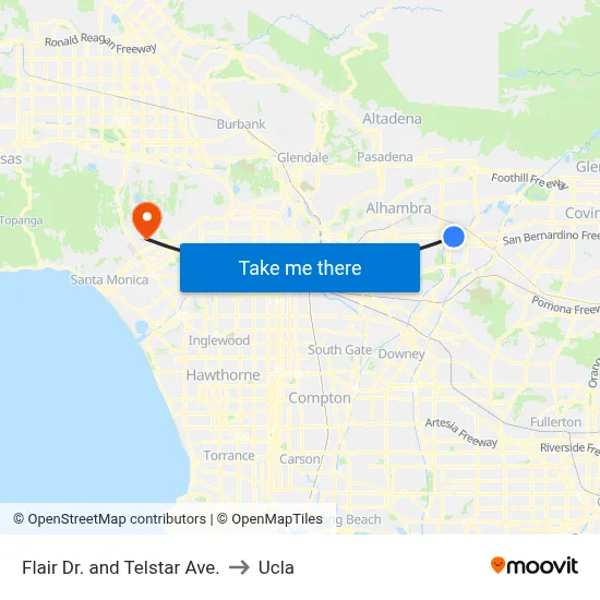 Flair Dr. and Telstar Ave. to Ucla map