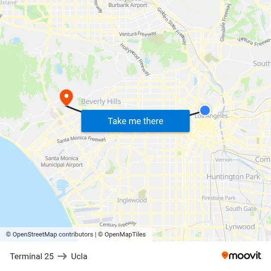Terminal 25 to Ucla map