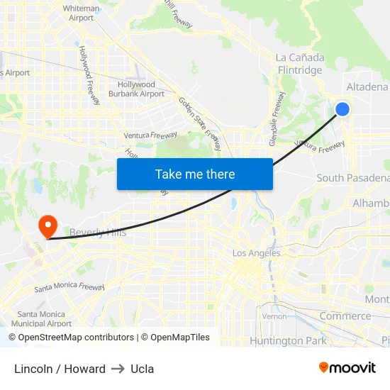 Lincoln / Howard to Ucla map