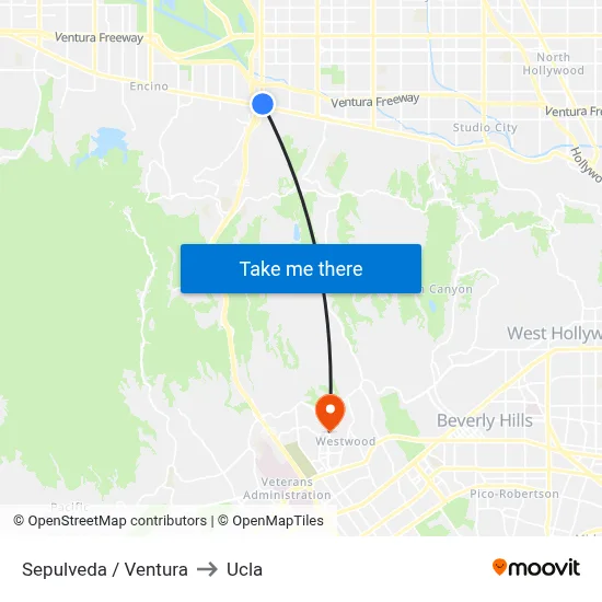 Sepulveda / Ventura to Ucla map