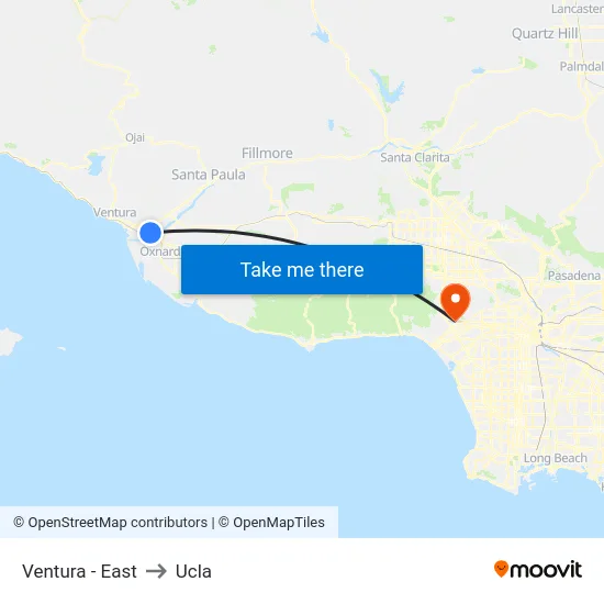 Ventura - East to Ucla map