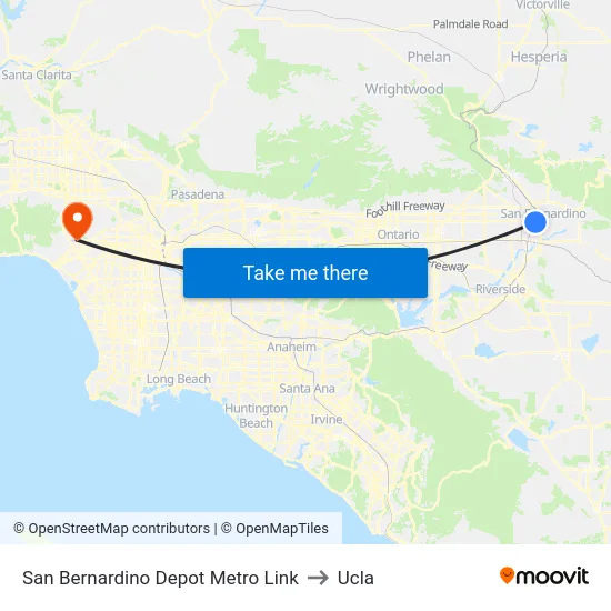 San Bernardino Depot Metro Link to Ucla map