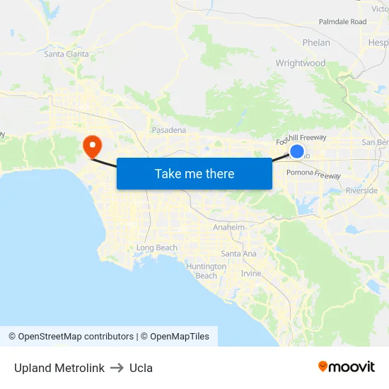 Upland Metrolink to Ucla map
