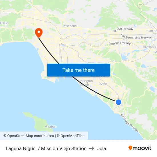 Laguna Niguel / Mission Viejo Station to Ucla map