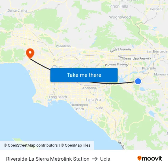 Riverside-La Sierra Metrolink Station to Ucla map