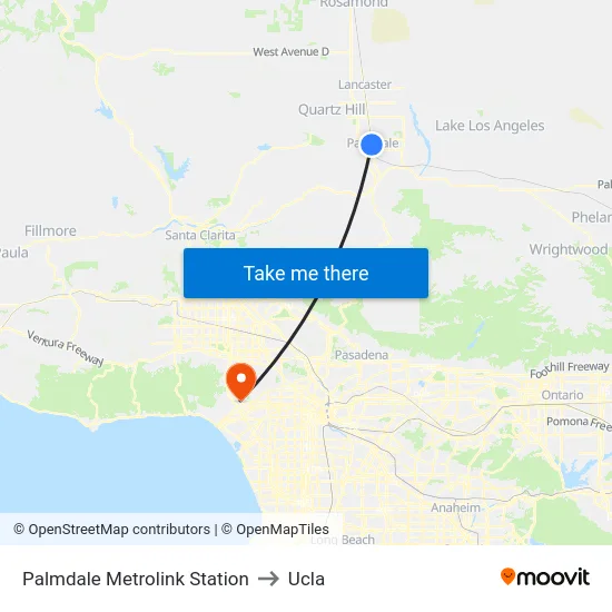 Palmdale Metrolink Station to Ucla map