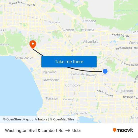 Washington Blvd & Lambert Rd to Ucla map