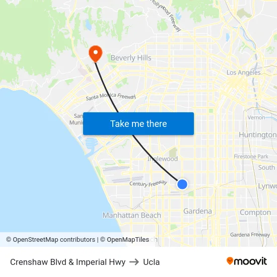 Crenshaw Blvd & Imperial Hwy to Ucla map