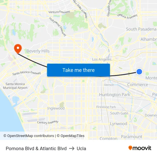 Pomona Blvd & Atlantic Blvd to Ucla map