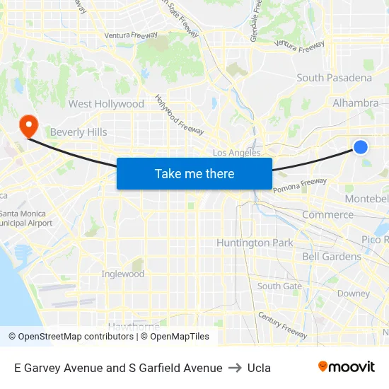 E Garvey Avenue and S Garfield Avenue to Ucla map