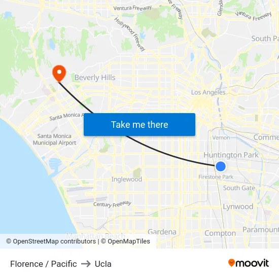 Florence / Pacific to Ucla map