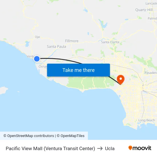 Pacific View Mall (Ventura Transit Center) to Ucla map