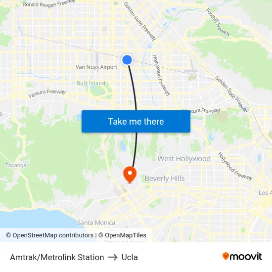 Amtrak/Metrolink Station to Ucla map