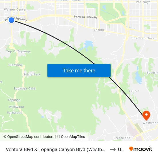 Ventura Blvd & Topanga Canyon Blvd (Westbound) to Ucla map